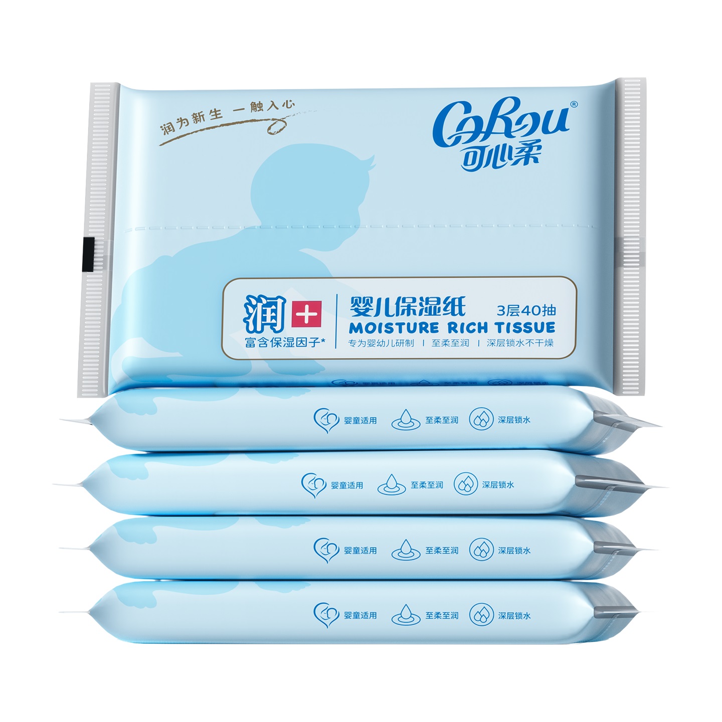 可心柔婴儿云柔巾亲肤保湿40抽