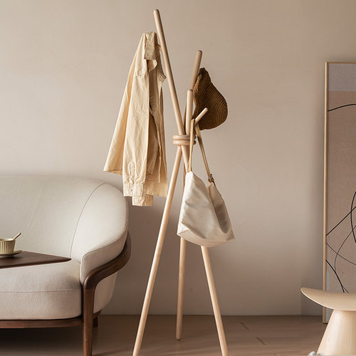 卧室落地衣帽架实木创意