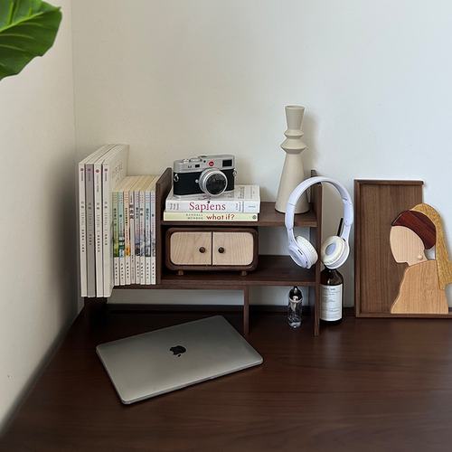 100%黑胡桃木桌面置物架