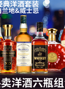 威士忌洋酒组合套装可乐桶便利店调酒基酒XO白兰地烈酒正品伏特加