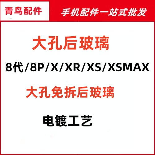 适用8 8plus X XR  XS XSMAX SE第2代 SE第3代大孔后玻璃