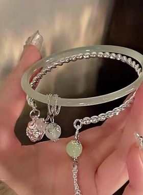 新款平安流苏双拼手镯古风手链一步一响简约铃铛手串闺蜜礼物小众