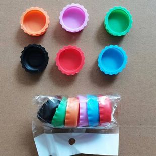 beer 啤酒瓶盖6枚 savers 红酒塞 创意家居糖果色硅胶保鲜酒瓶盖