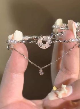 S饰品珍珠平安扣手链轻奢小众女生年新款简约个时尚饰品