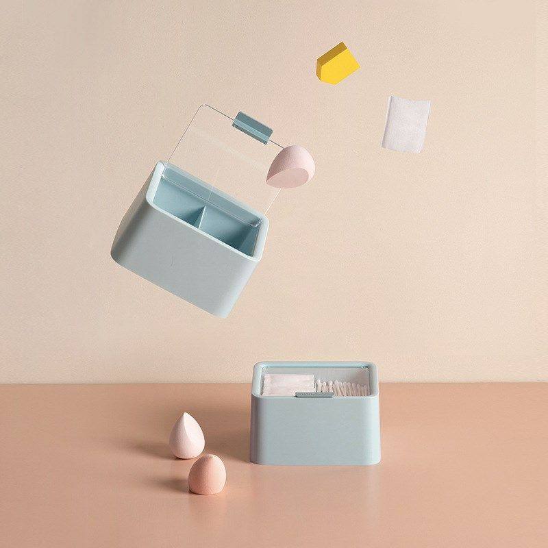 化妆品收纳盒桌面带盖防尘化妆棉美妆蛋储物盒棉签粉扑口红整理盒