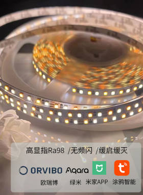 全光谱护眼Homekit涂鸦绿米全屋智能LED调光调色24V线条灯COB灯带
