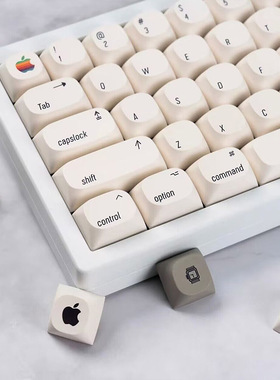 mac苹果风键帽xda高度pbt材质纯白原厂个性创意适配61键-104键等