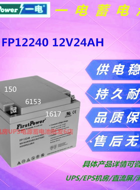 FirstPower一电蓄电池FP12240 12V24AH免维护直流屏UPS机房消防
