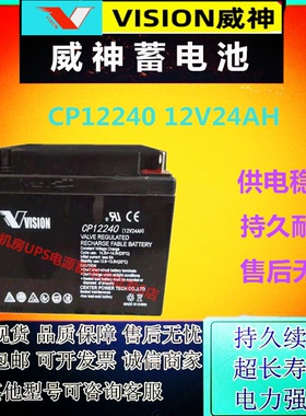VISION威神蓄电池CP12240 12V24AH直流屏应急照明UPS消防电梯专用