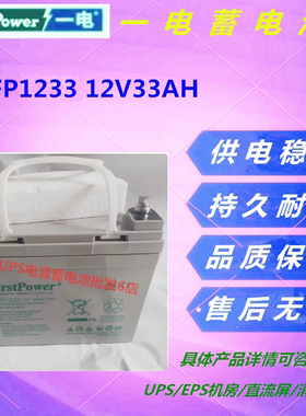 一电蓄电池LFP1233 12V33AH消防主机直流屏UPS应急电源免维护EPS