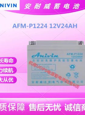 ANIVIN安耐威蓄电池AFM-P1224 12V24AH消防UPS电源直流屏免维护