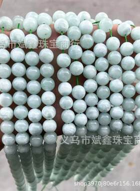 2026斌鑫珠宝 4a天然绿海纹石薄荷绿圆珠散珠diy手链饰品配件串珠