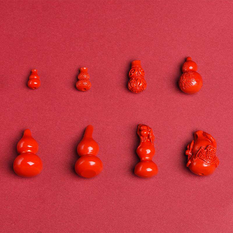 2026珠宝朱砂帝王红砂葫芦吊坠 造型葫芦坠子厂家直销