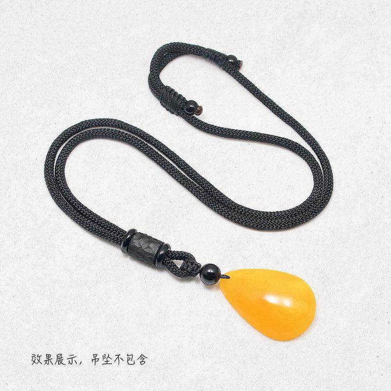 2026乌木手工编织项链绳子玉佩吊坠挂绳男女挂脖和田玉挂件绳玉器