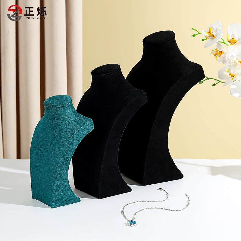 2026绒布项链展示架首饰颈模饰品架人像模特脖子柜台珠宝陈列道具