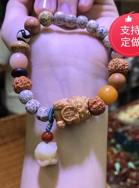 2026星月菩提多宝单圈手串金刚菩提桃木檀木配件手链文玩饰品女男