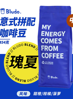 bludo 布鲁豆 瑰夏意式拼配精品咖啡豆新鲜中度烘培可现磨粉 454g