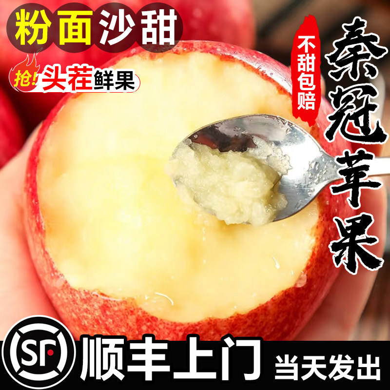 陕西秦冠粉面沙甜苹果新鲜水果应季宝宝老人婴儿刮泥当季整箱顺丰
