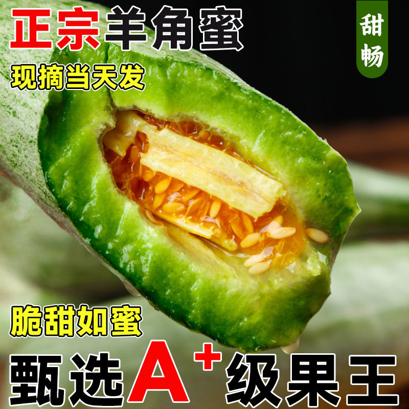 山东羊角蜜甜瓜水果新鲜香瓜小蜜瓜应当季正宗羊角脆蜜瓜整箱包邮