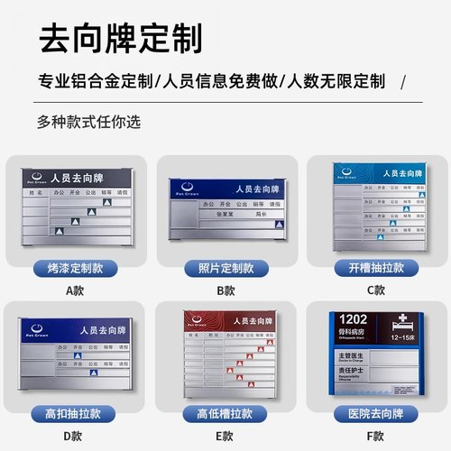 人员去向牌铝合金定制