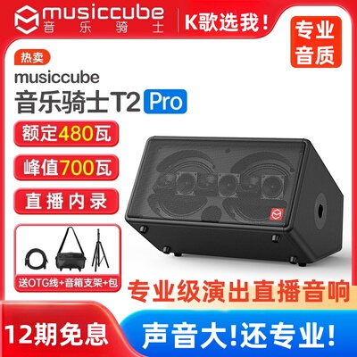音乐骑士T2pro户外乐器音响直播k歌路演电吹管萨克斯音箱便携式
