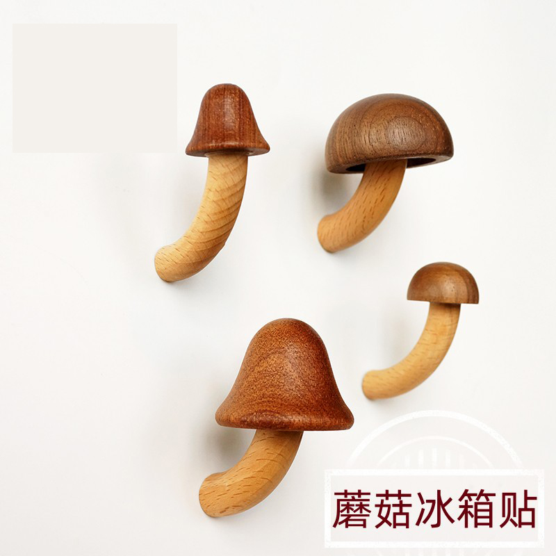 现货新款木质蘑菇冰箱贴磁性磁铁磁贴文创个性创意吸铁石留言贴
