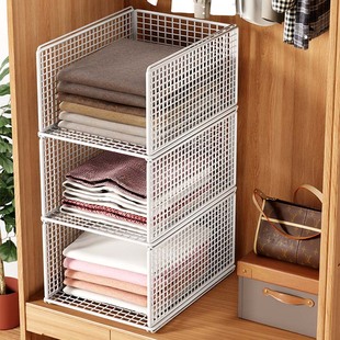 衣柜内分层架卧室柜内衣服收纳筐多层鞋柜分割隔板家用收纳神器