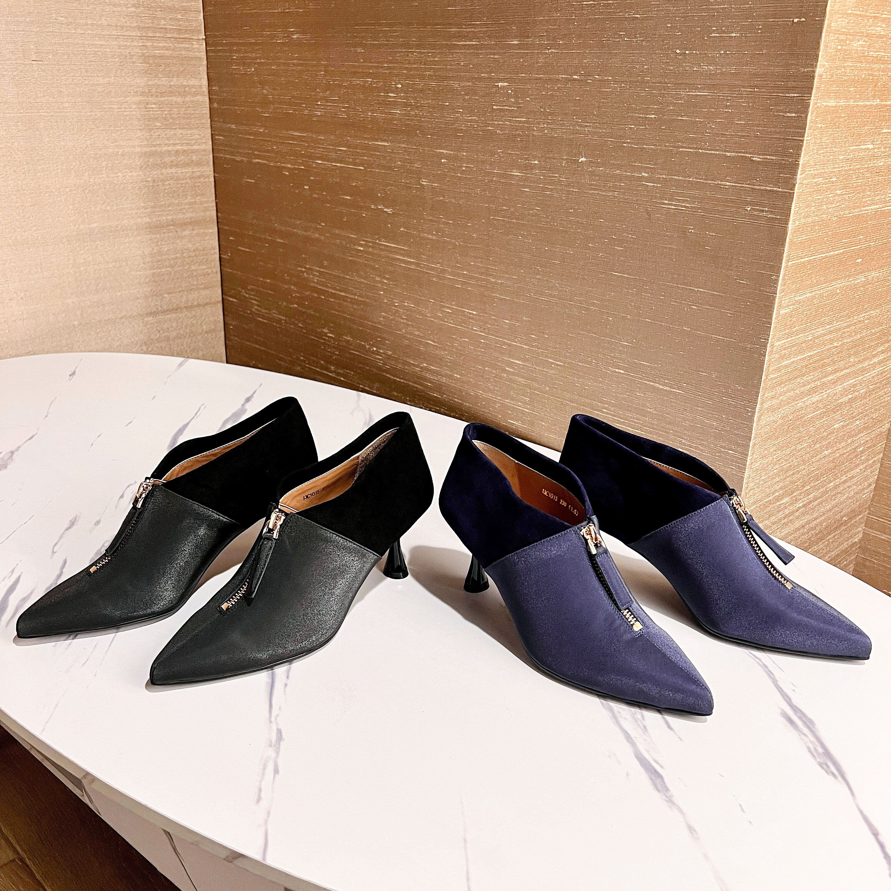 JISEAS单鞋欧美拼接设计女鞋舒适