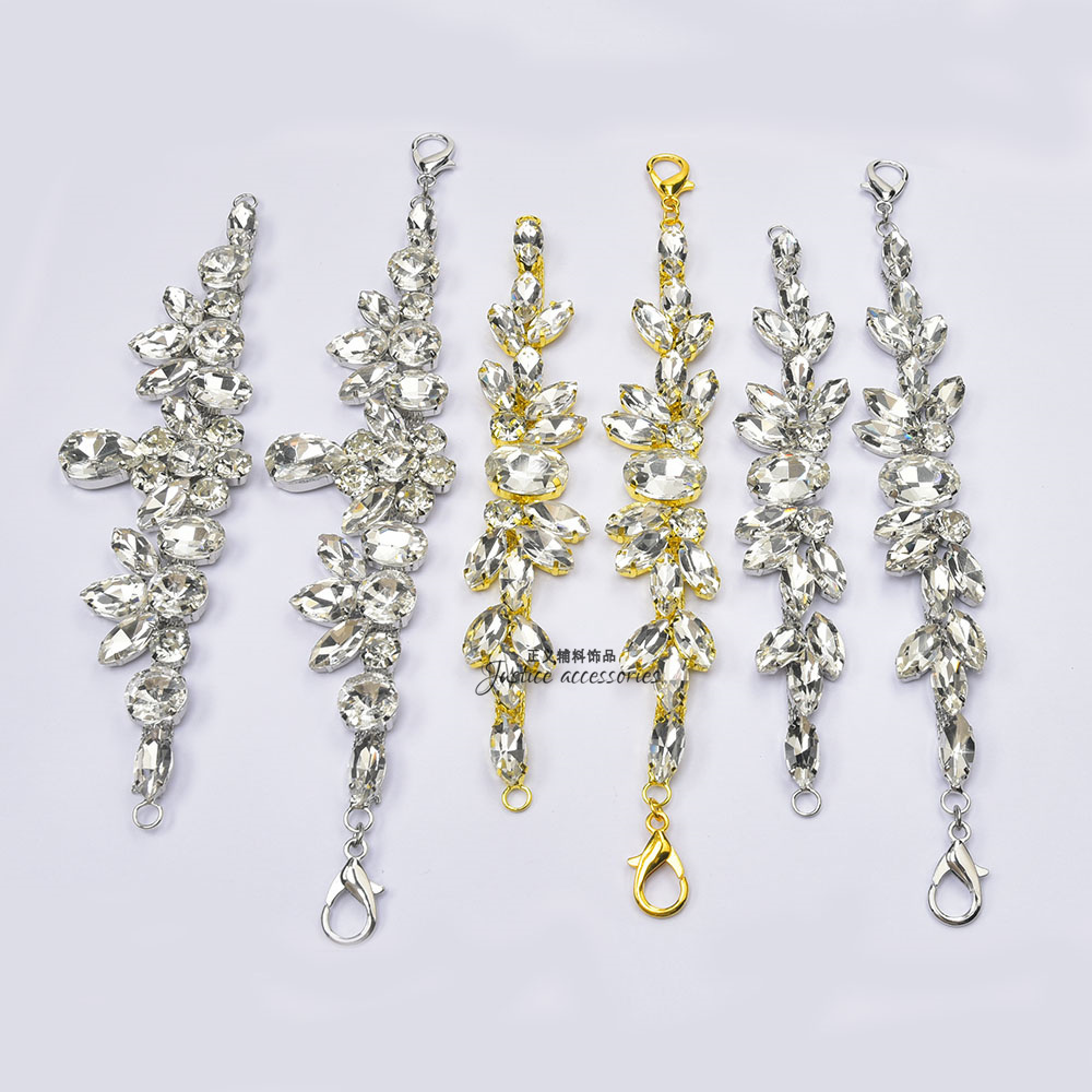 高档水晶玻璃钻水滴钻椭圆钻手工鞋扣钻扣diy包包鞋饰饰品配件