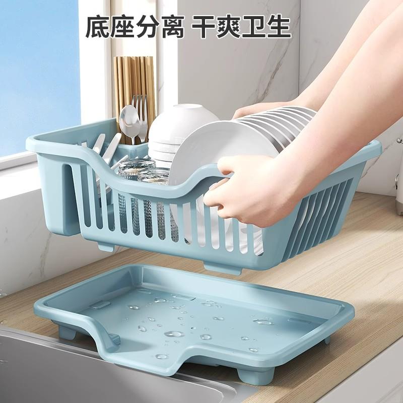 沥水篮碗盘架厨房碗碟架水槽餐具置物架家用台面碗筷滤水收纳盒大