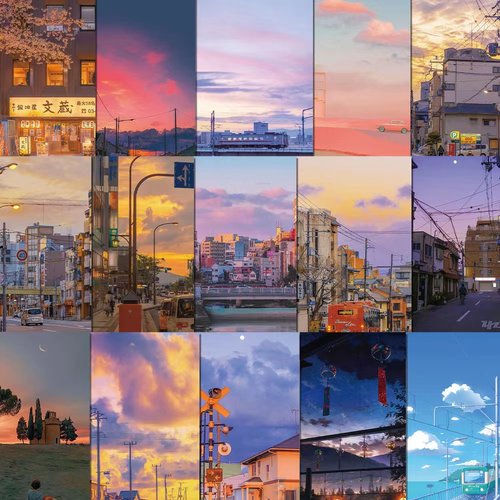 55张街景贴纸治愈风景