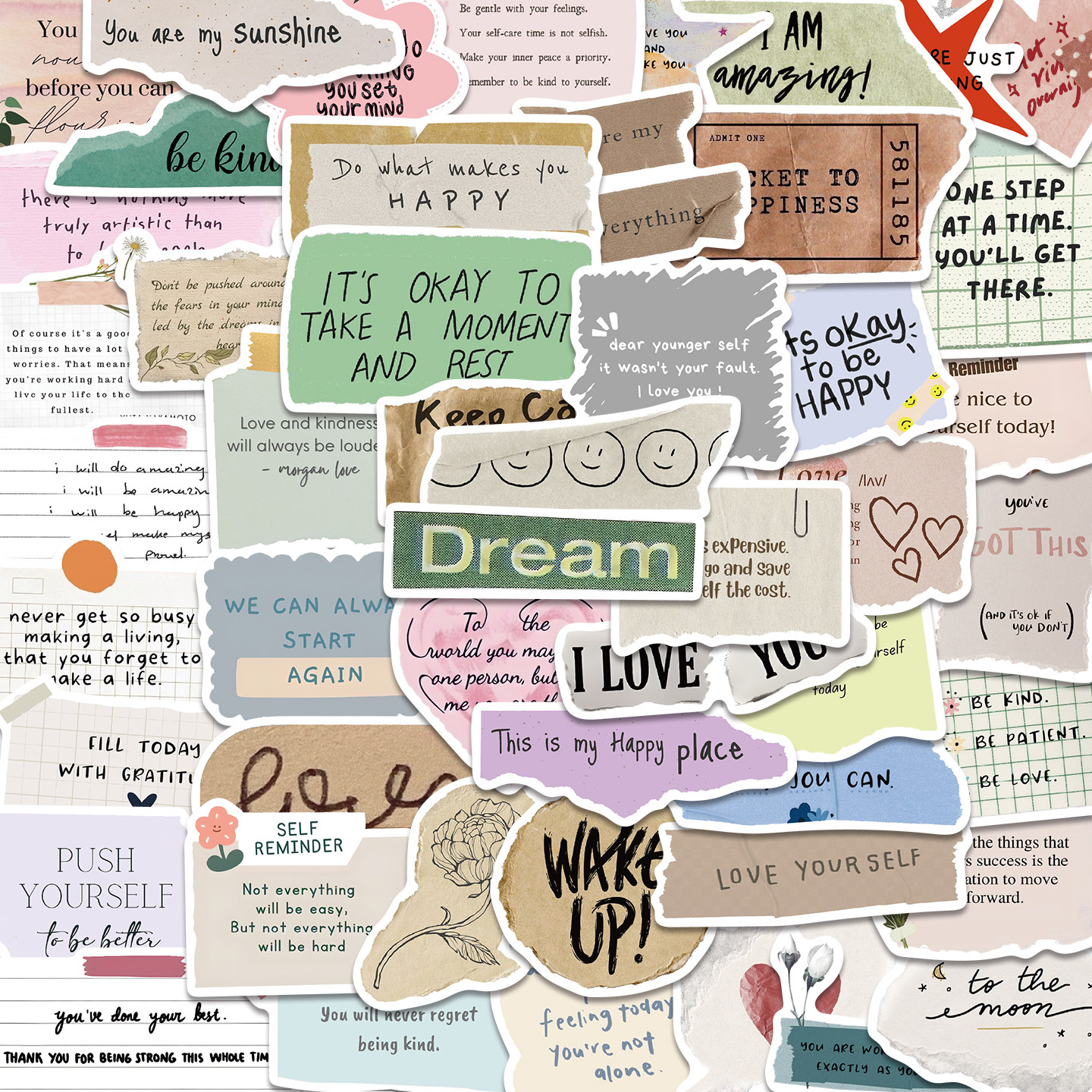 50张碎片文字贴纸破碎感旧报纸文艺风小清新装饰素材diy手机壳行李箱iPad手工手帐防水不留胶贴纸,3C数码配件,笔记本个性小贴纸,淘宝优惠券,粉丝福利购,淘宝优惠卷