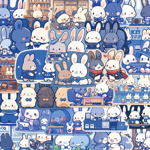 50张bunny卡通兔子贴纸