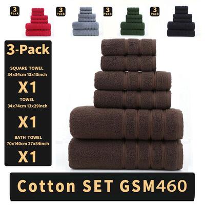 Cotton set 3pcs towels Bath towel facecloth 纯棉毛巾三件套