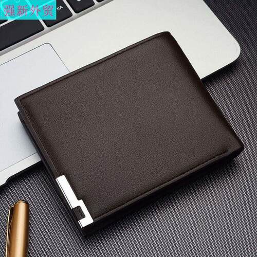 short man wallet pu leather men's purse card holder for