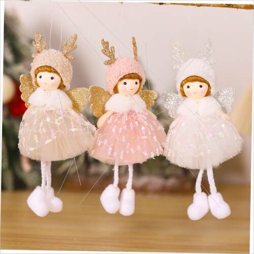 Christmas tree pendant bead gauze dress angel girl doll