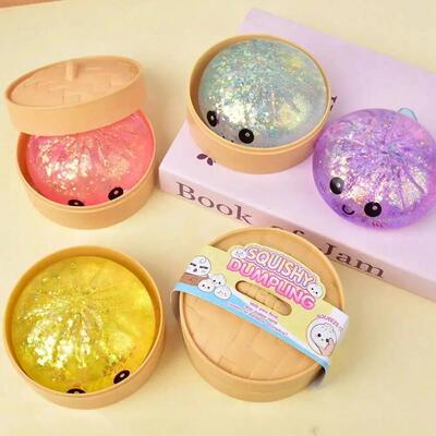 Glitter Dumpling Squishies Toy Bun Baozi Dumpling Mystery Bo