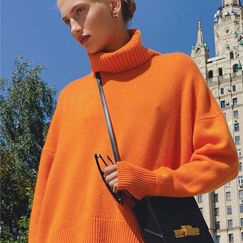 oversized sweater women turtleneck jumpers long sleeve sprin