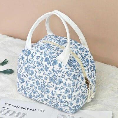 Large Capacity Lunch Bags Cotton Tote Food Bag with Cute