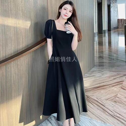 温柔风法式赫本复古长裙女夏显瘦