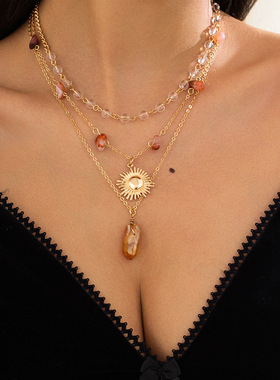 欧美跨境ins度假风不规则碎石项