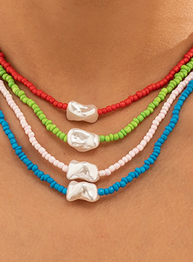 欧美跨境饰品个性异形仿珍珠串珠