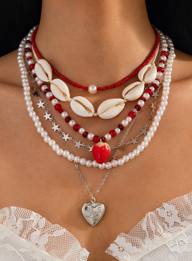 欧美跨境饰品甜酷仿珍珠米珠串珠