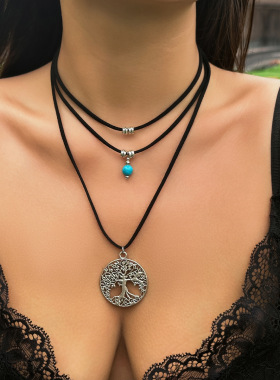 欧美跨境饰品原宿风朋克生命树项