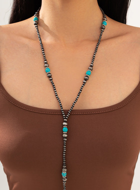 欧美跨境复古民族风仿珍珠松石串