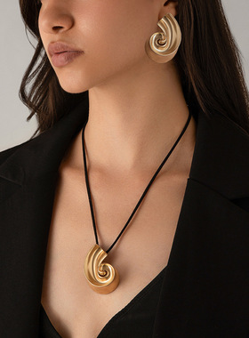 欧美跨境海洋风夸张金属海螺纹吊