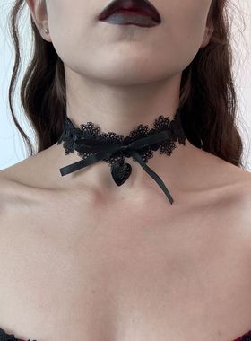 欧美跨境甜酷洛丽塔蝴蝶结爱心项