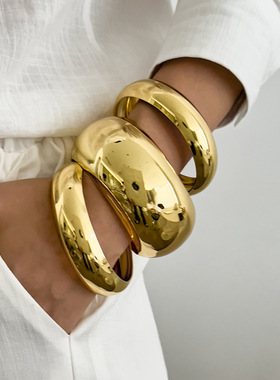 欧美跨境个性夸张几何金属圆弧宽