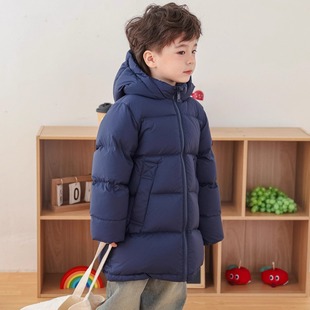 2025新款冬季男童羽绒服中长款90白鸭绒加厚保暖儿童女童洋气外套