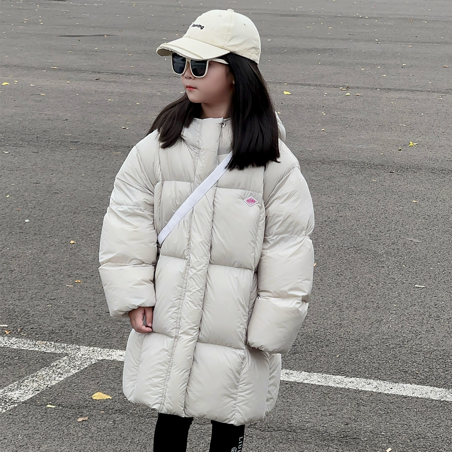 泡芙儿童鹅绒服中长款男女童加厚